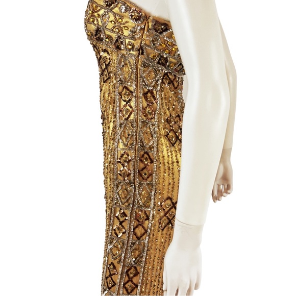 Bain de Nuit Couture Embellished Strapless Mermaid Evening Gown Size FR 38 US 4 - Picture 8 of 15